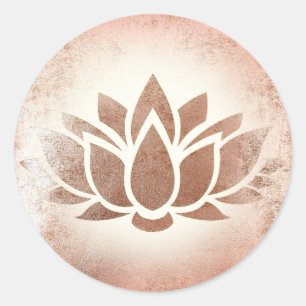 Rose-Lotus-Blume Runder Aufkleber