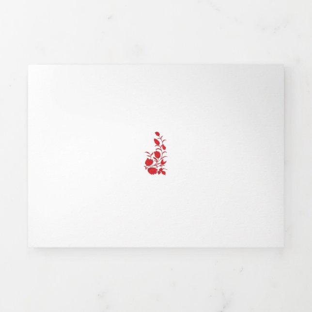 Rose Madder, Blumendesign von Thunderbird Dreifach Gefaltete Karte (Cover)