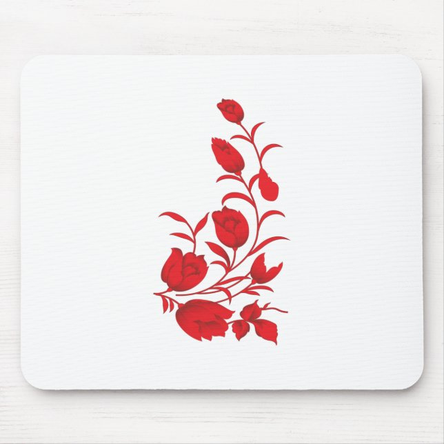 Rose Madder, Blumendesign von Thunderbird Mousepad (Vorne)