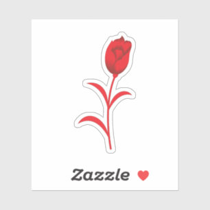 Rose Madder, Lava Red, Blumendesign Aufkleber