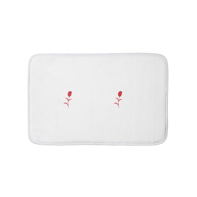 Rose Madder, Lava Red, Blumendesign Badematte (Vorderseite)