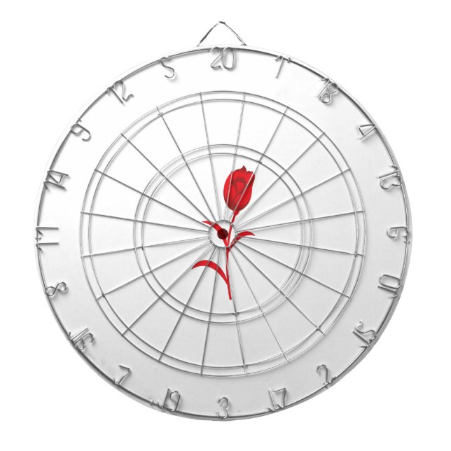 Rose Madder, Lava Red, Blumendesign Dartscheibe (vorne)