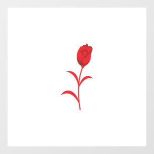 Rose Madder, Lava Red, Blumendesign Fensteraufkleber