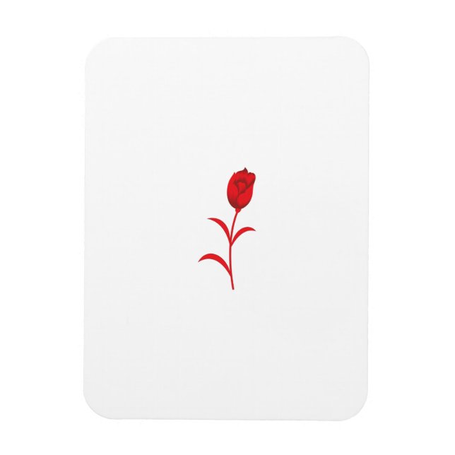 Rose Madder, Lava Red, Blumendesign Magnet (Vertikal)