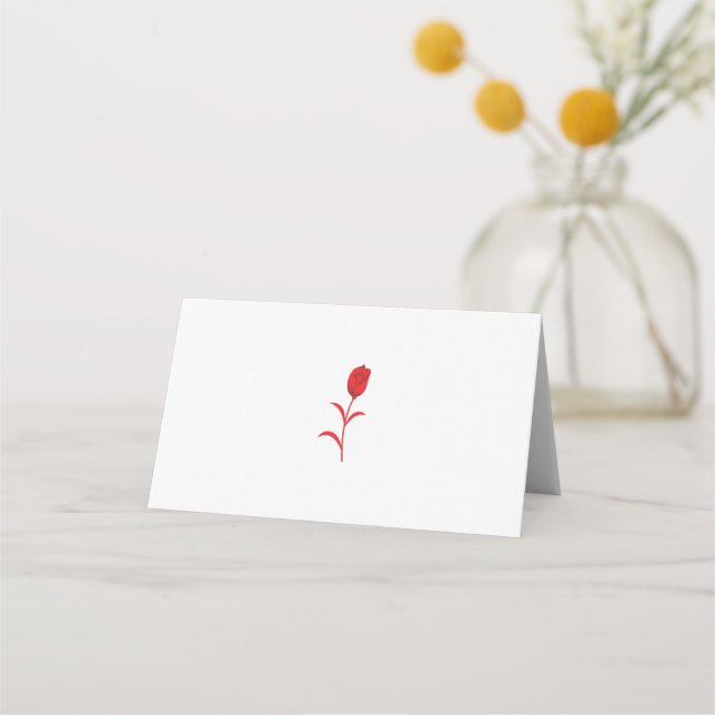 Rose Madder, Lava Red, Blumendesign Platzkarte (Vorderseite)
