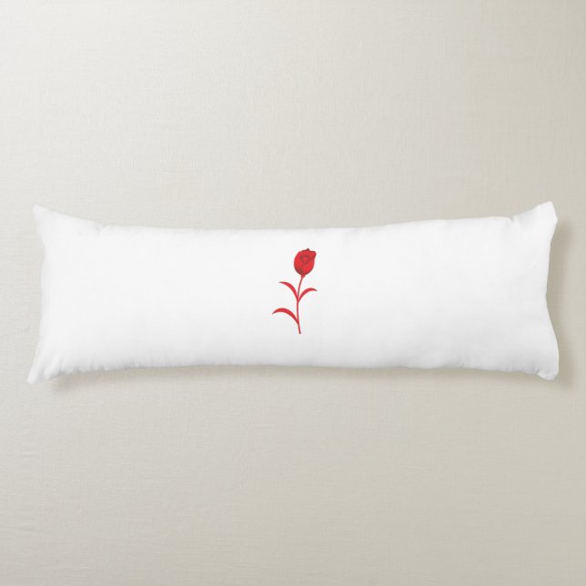 Rose Madder, Lava Red, Blumendesign Seitenschläferkissen (Vorderseite)