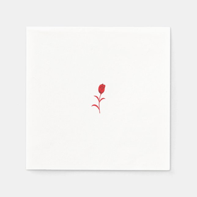 Rose Madder, Lava Red, Blumendesign Serviette (Vorderseite)