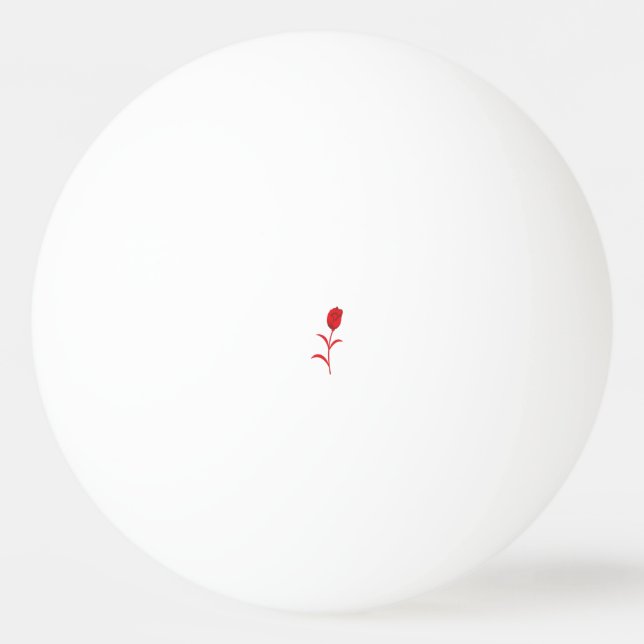 Rose Madder, Lava Red, Blumendesign Tischtennisball (Vorderseite)
