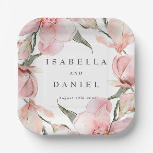 Rose Magnolia Custom Wedding Napkins Pappteller