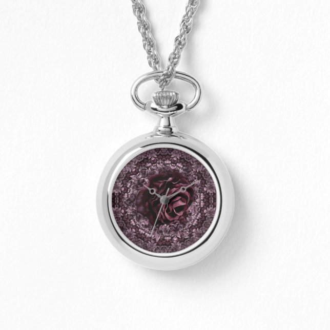 Rose Mandala Armbanduhr (Vorderseite)