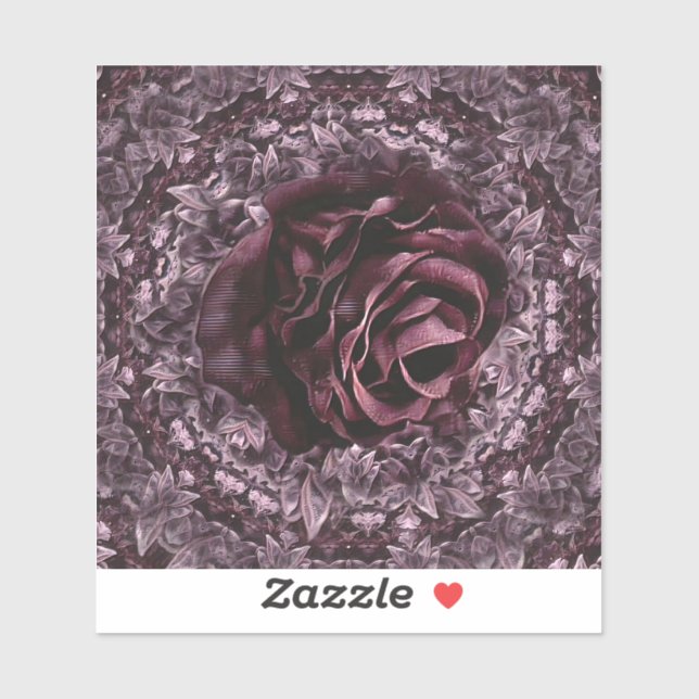 Rose Mandala Aufkleber (Blatt)