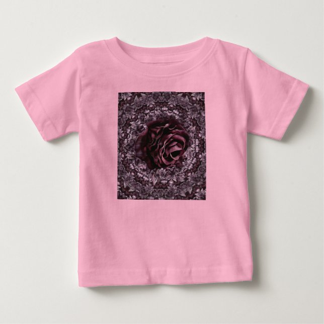 Rose Mandala Baby T-shirt (Vorderseite)