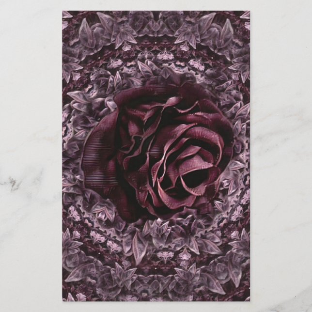 Rose Mandala Briefpapier (Vorderseite)
