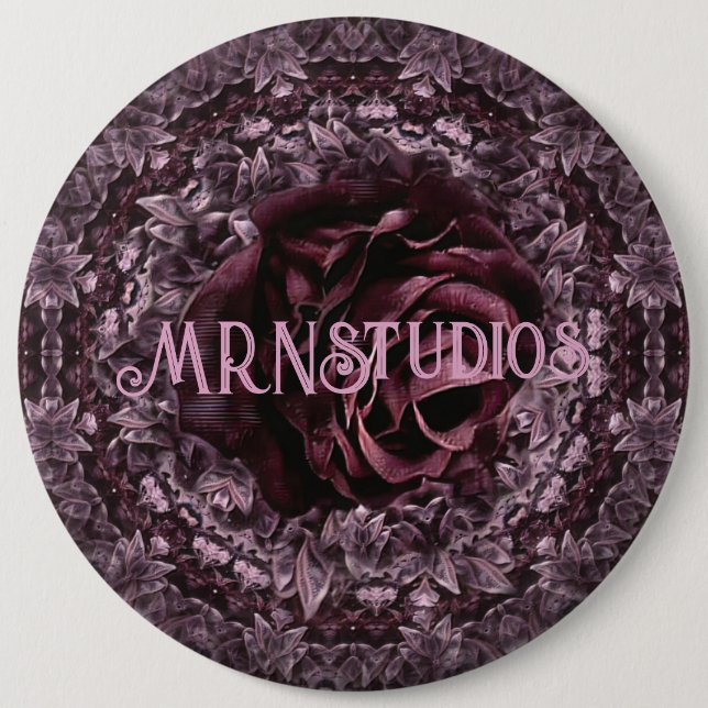 Rose Mandala Button (Vorderseite)