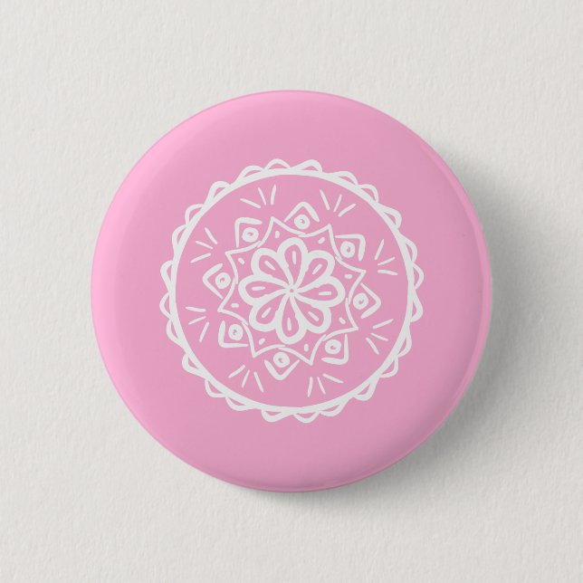 Rose Mandala Button (Vorderseite)