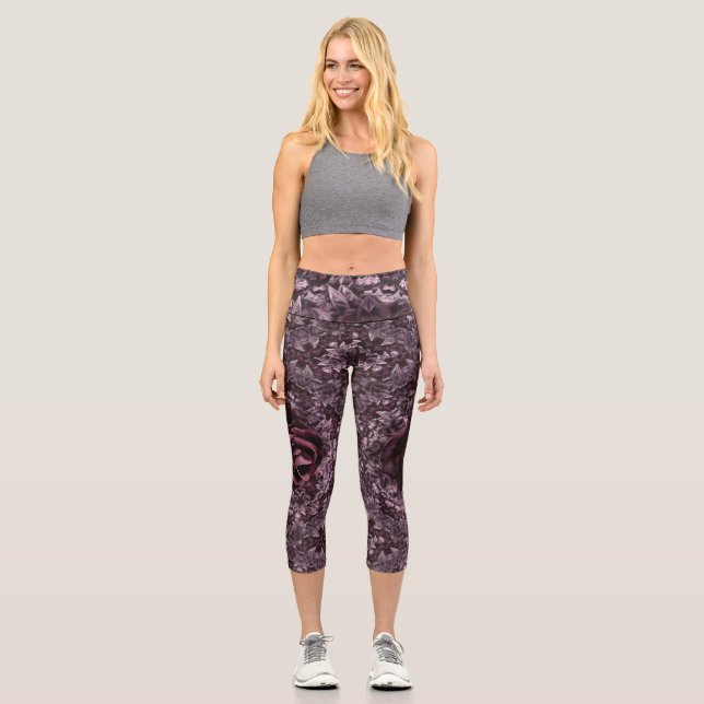 Rose Mandala Capri Leggings (Vorderseite)