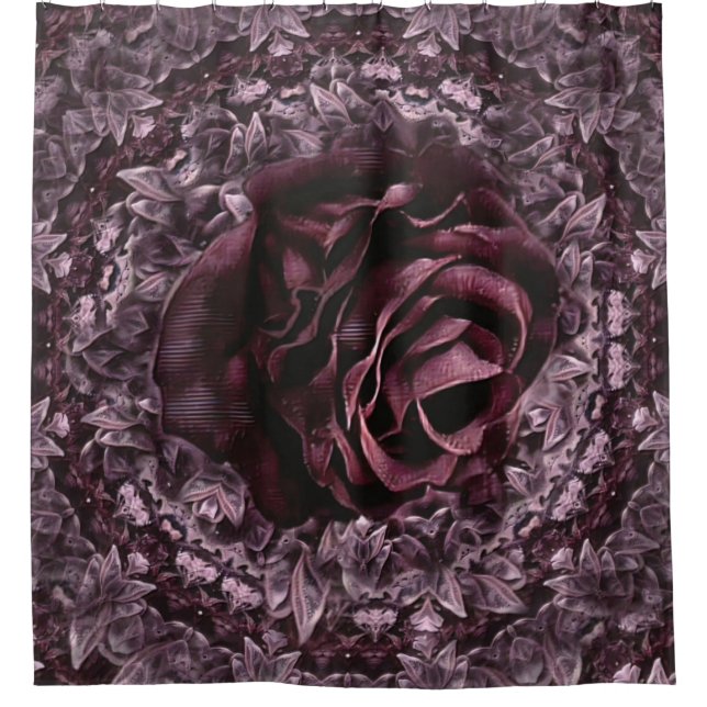 Rose Mandala Duschvorhang (Vorderseite)