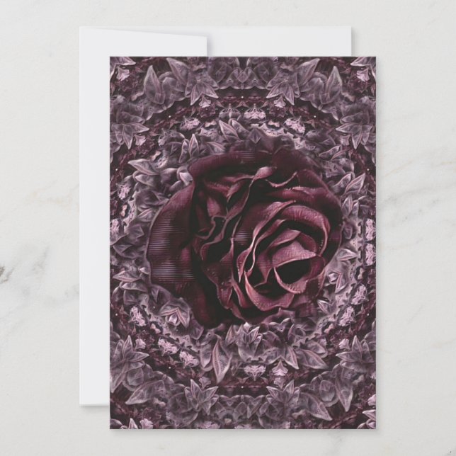 Rose Mandala Einladung (Vorderseite)
