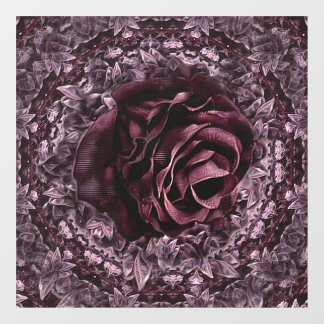 Rose Mandala Fensteraufkleber (Blatt)