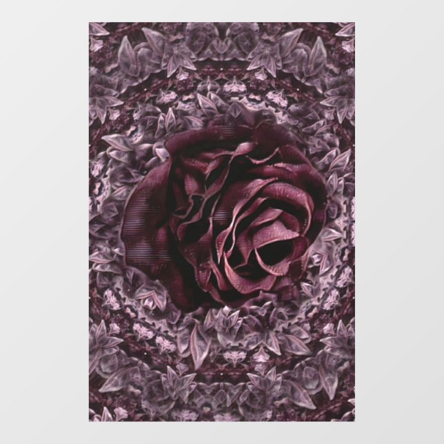 Rose Mandala Fensteraufkleber (Blatt)