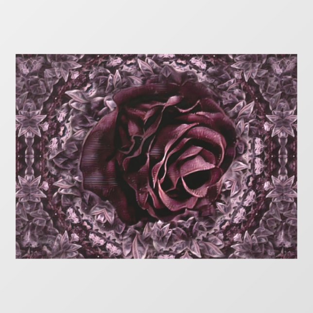 Rose Mandala Fensteraufkleber (Blatt)