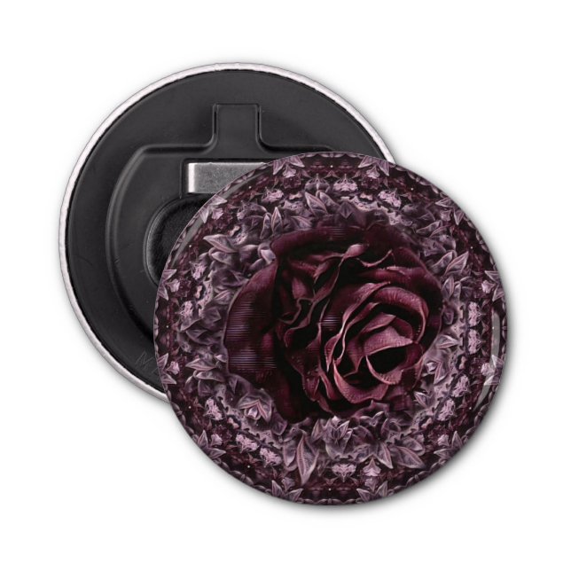 Rose Mandala Flaschenöffner (Vorderseite)
