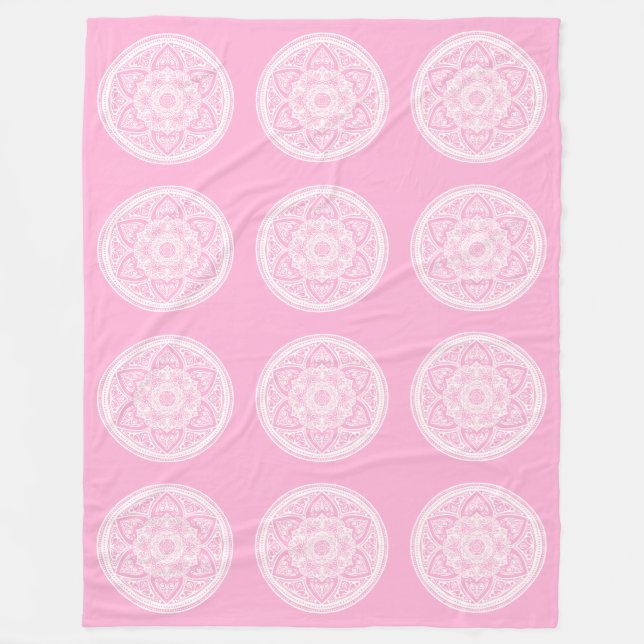 Rose Mandala Fleecedecke (Vorderseite)