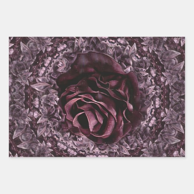 Rose Mandala Geschenkpapier Set (Vorderseite)