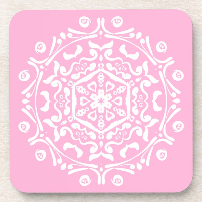 Rose Mandala Getränkeuntersetzer (Vorderseite)