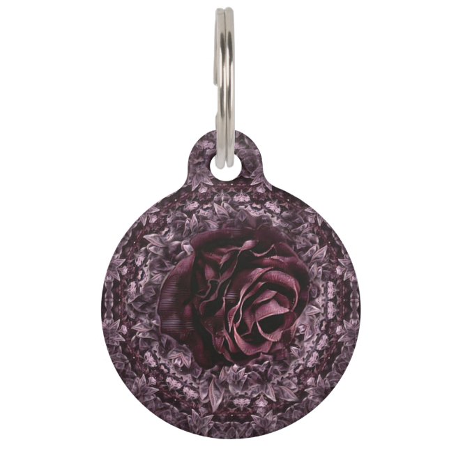 Rose Mandala Haustiermarke (Vorderseite)