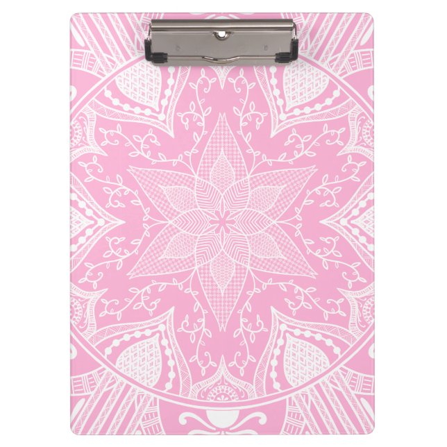 Rose Mandala Klemmbrett (Vorderseite)