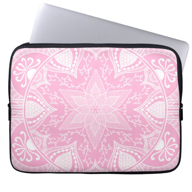 Rose Mandala Laptopschutzhülle (Vorderseite)