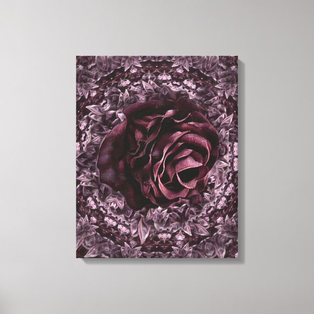 Rose Mandala Leinwanddruck (Vorderseite)