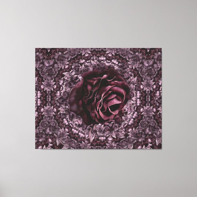 Rose Mandala Leinwanddruck (Vorderseite)
