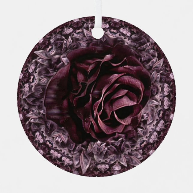 Rose Mandala Ornament Aus Metall (Vorderseite)