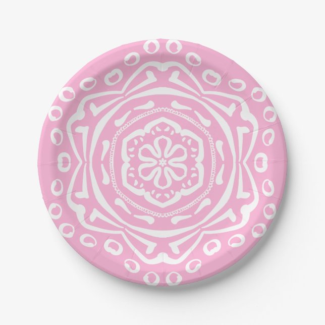 Rose Mandala Pappteller (Vorderseite)