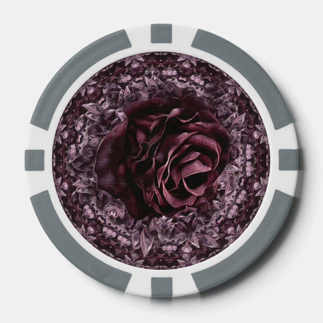 Rose Mandala Pokerchips (Vorderseite)