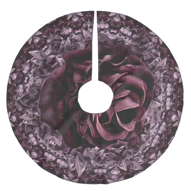 Rose Mandala Polyester Weihnachtsbaumdecke (Vorderseite)