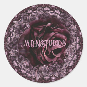 Rose Mandala Runder Aufkleber