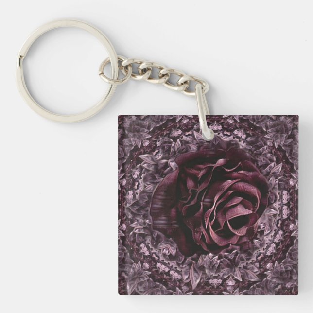 Rose Mandala Schlüsselanhänger (Vorderseite)