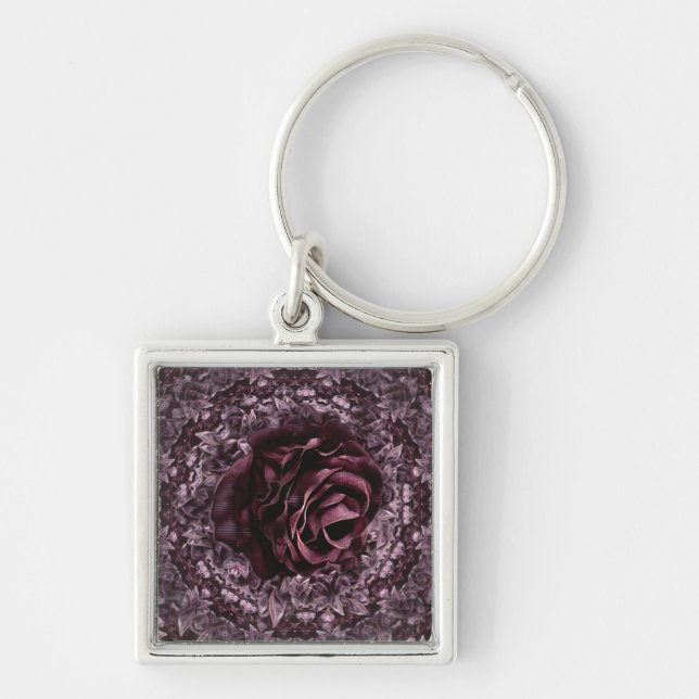 Rose Mandala Schlüsselanhänger (Vorne)