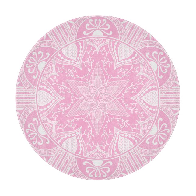 Rose Mandala Schneidebrett (Vorderseite)