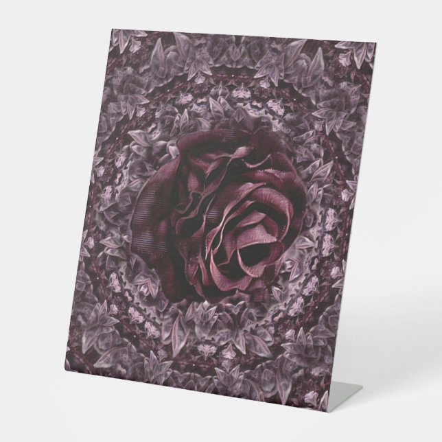 Rose Mandala Sockelschild (Vorderseite)