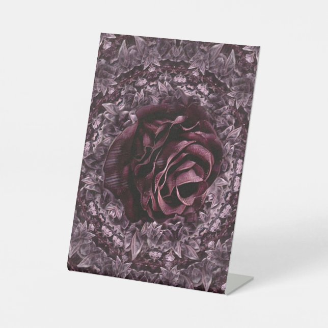 Rose Mandala Sockelschild (Vorderseite)