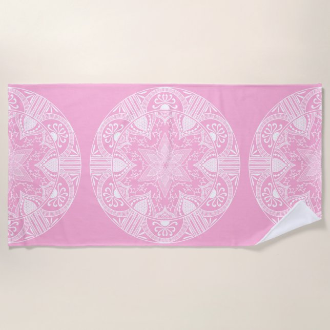 Rose Mandala Strandtuch (Vorderseite)