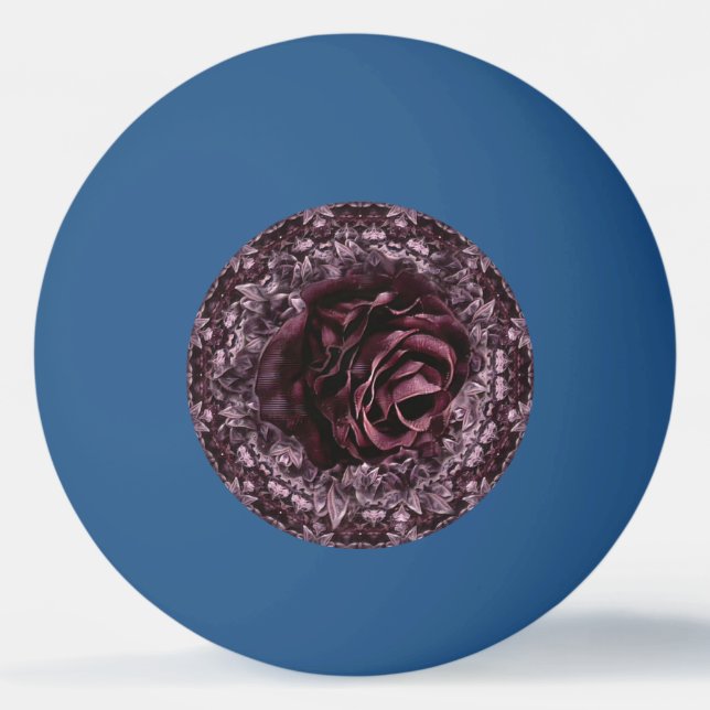 Rose Mandala Tischtennisball (Vorderseite)