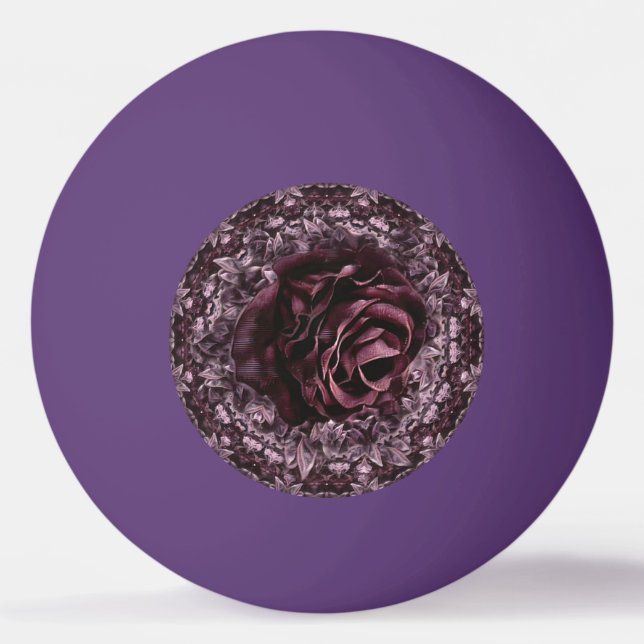 Rose Mandala Tischtennisball (Vorderseite)