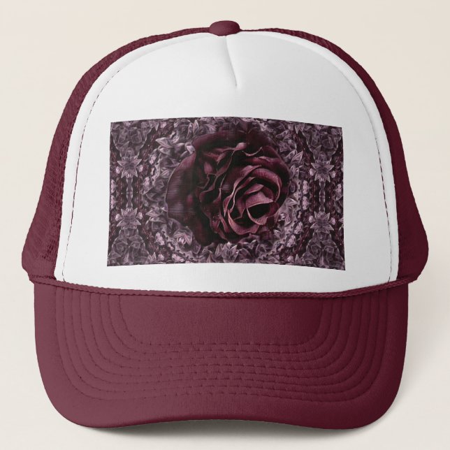 Rose Mandala Truckerkappe (Vorderseite)