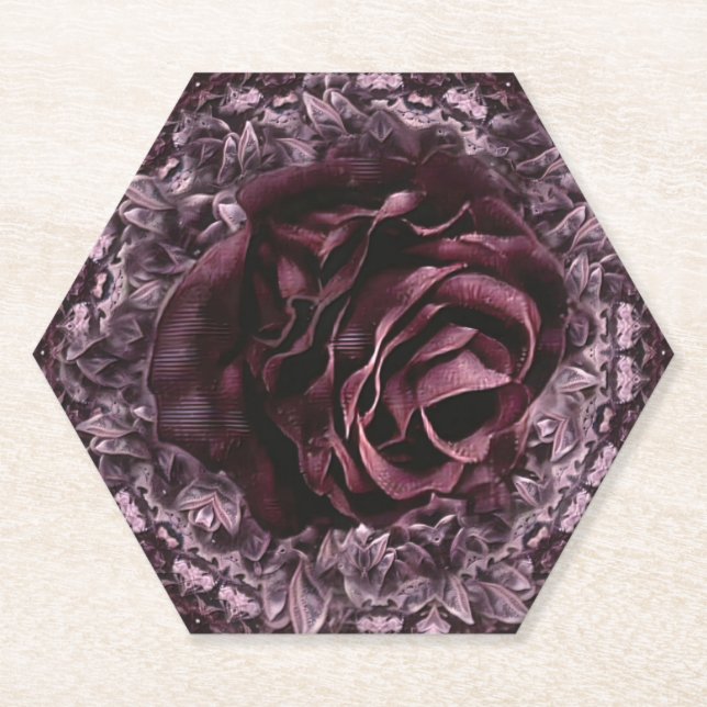 Rose Mandala Untersetzer (Vorderseite)