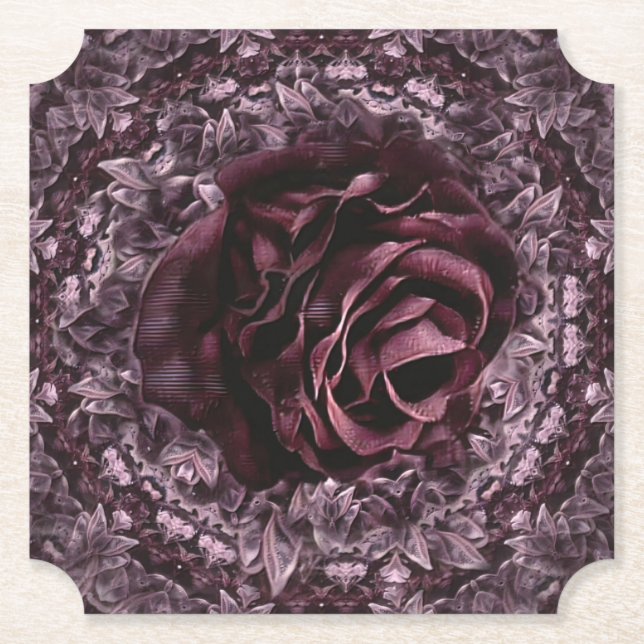 Rose Mandala Untersetzer (Vorderseite)